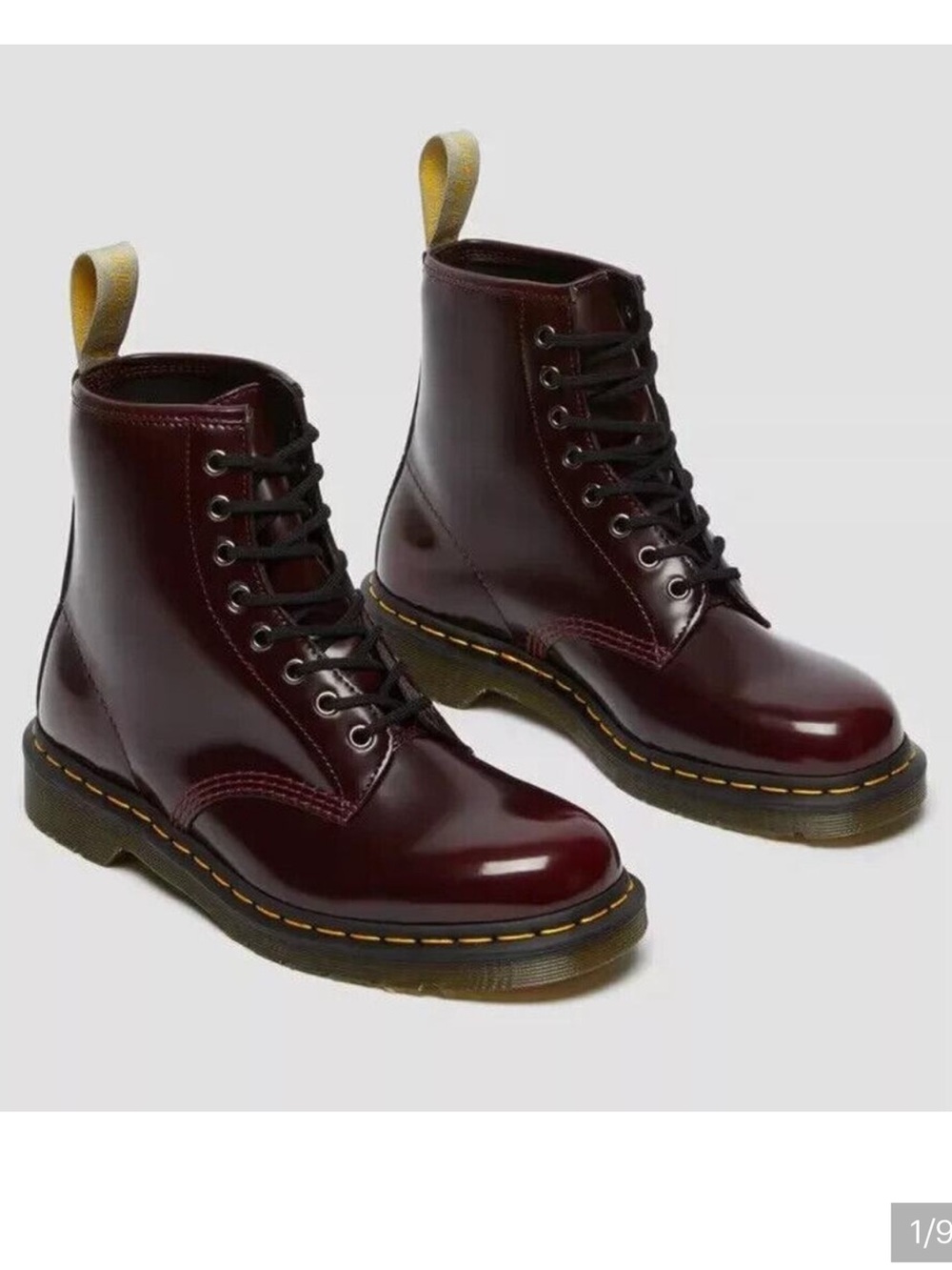 DR. MARTENS Women's Vegan Leather 1460 Boots Cherry Red Oxford Boots